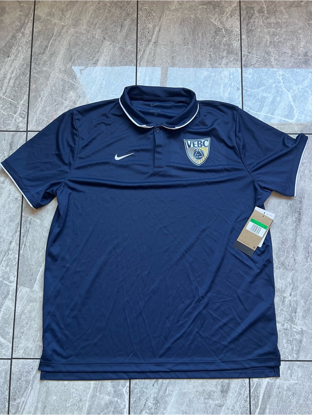 Nike Dri-FIT Mens College Navy VEBC UPF 40+ Performance Polo Shirt Sporty XL NWT